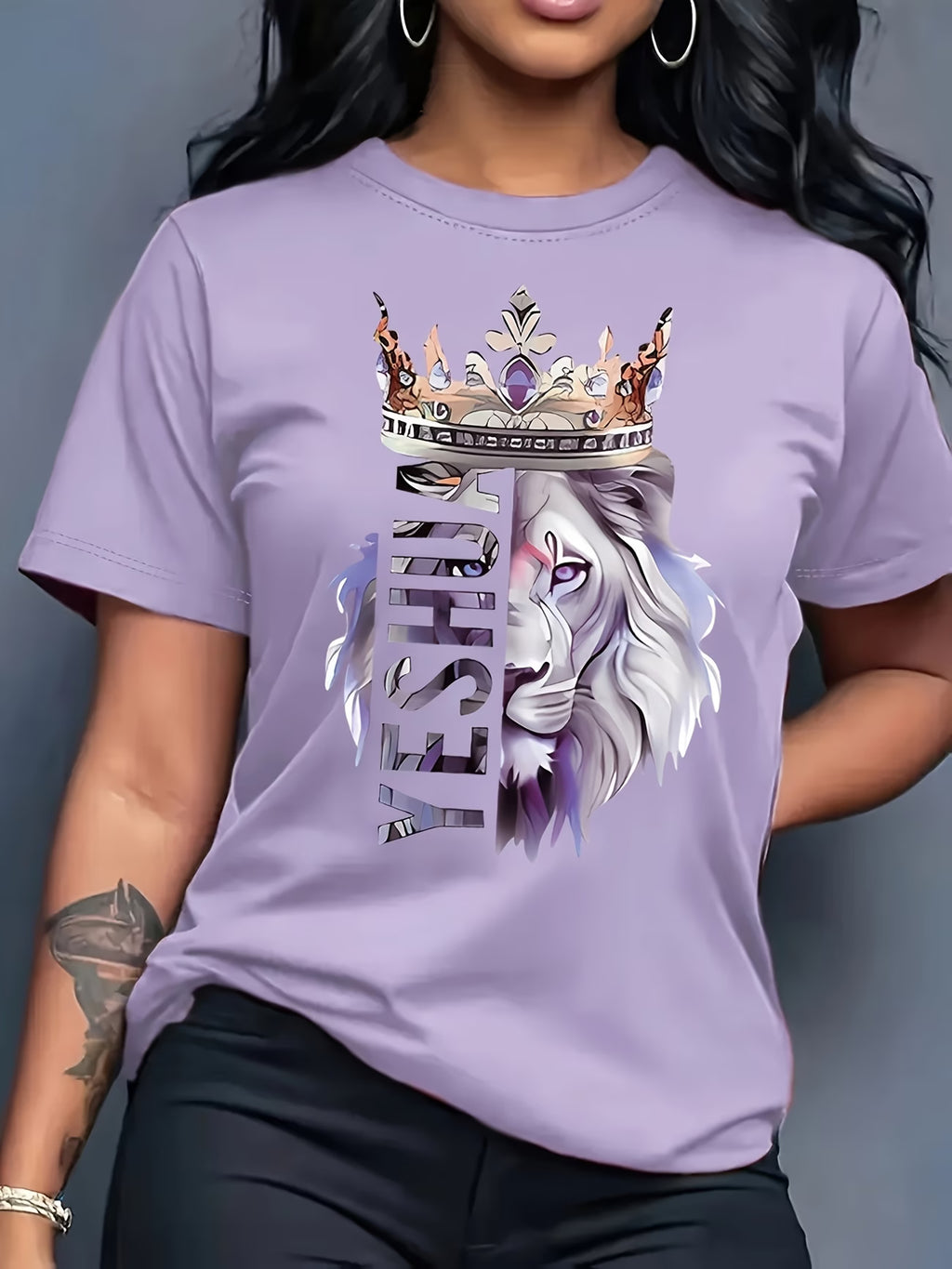 👑 Camiseta Mujer – “Blue Lion King Crown”