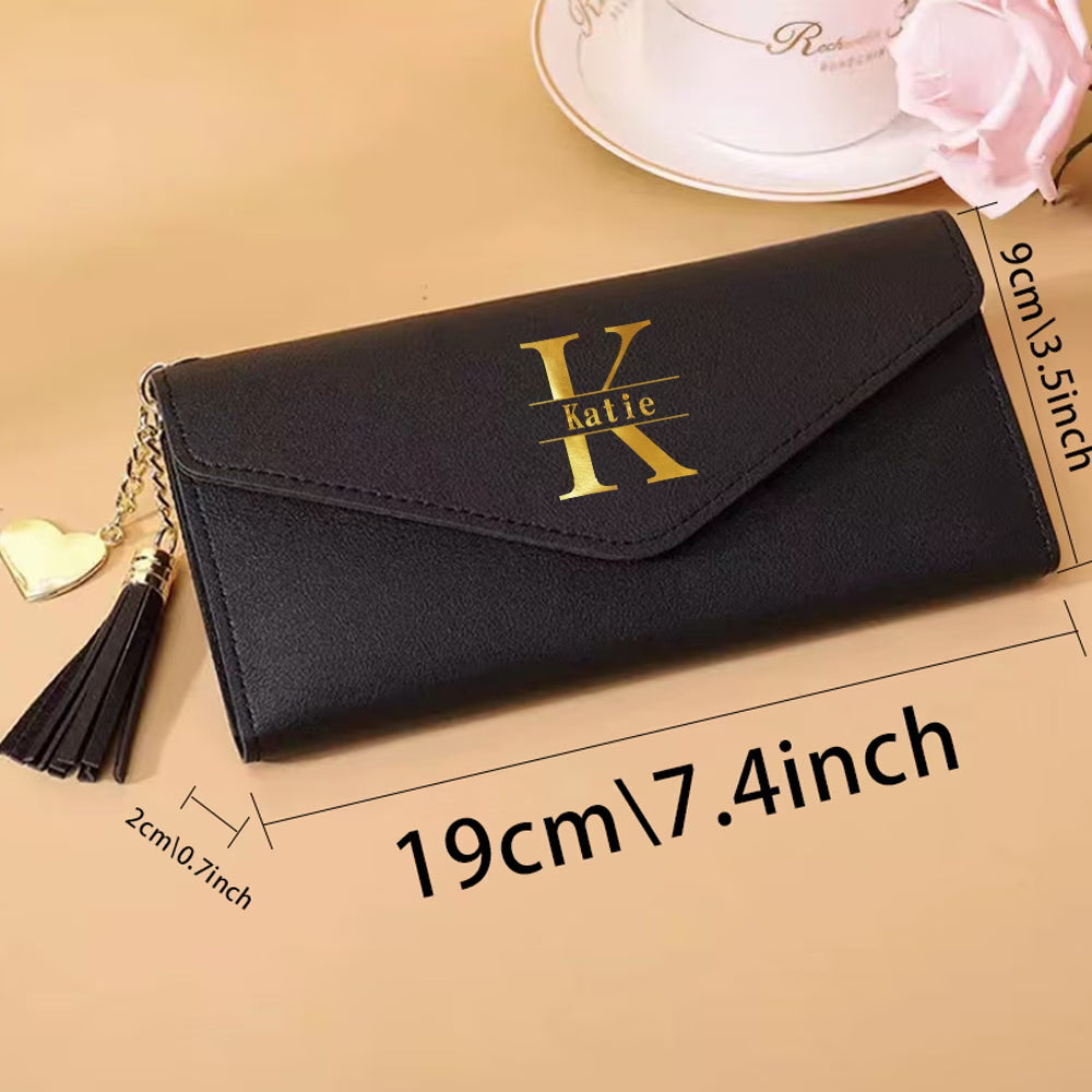 Personalized Faux Leather Wallet & Card Holder for Women