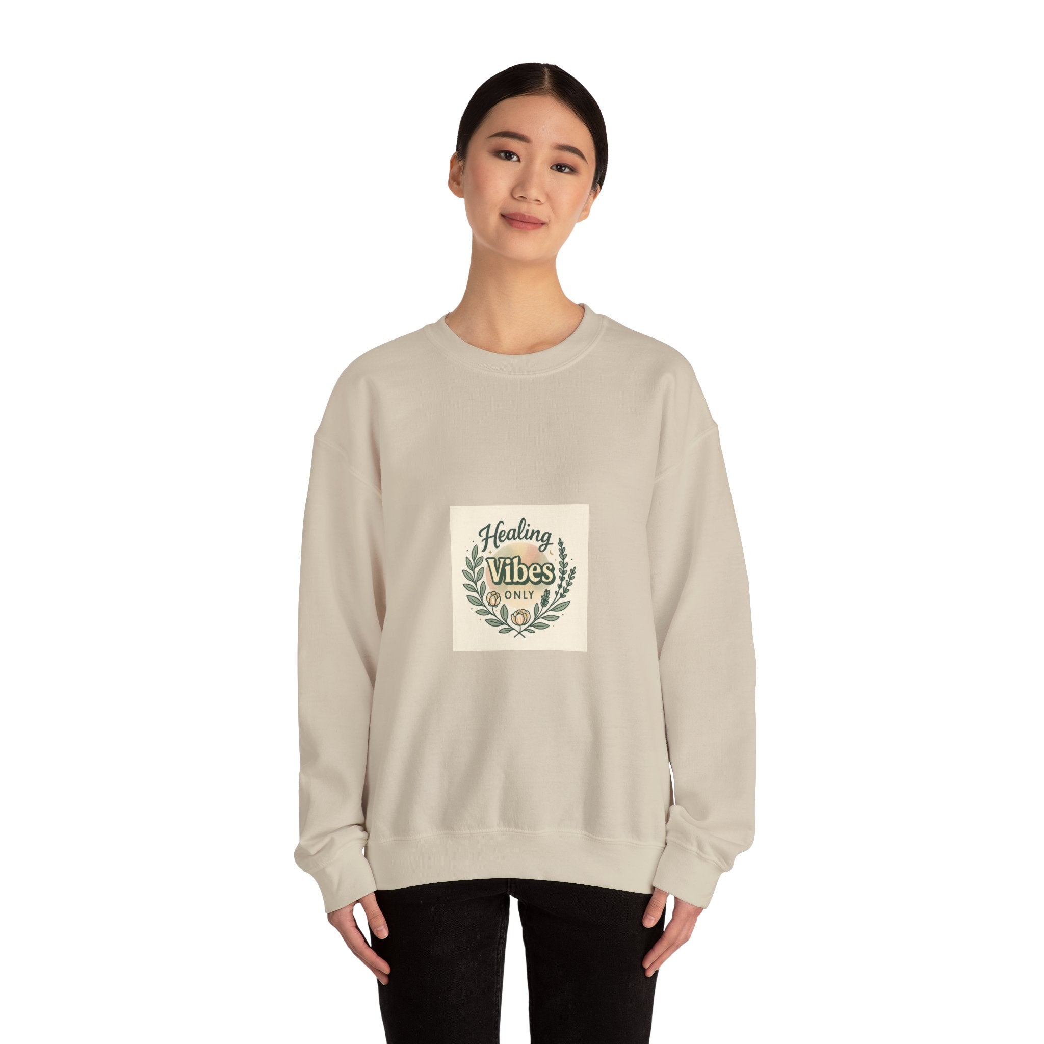 Healing Vibes Crewneck Sweatshirt — Positive Wellness Graphic Pullover