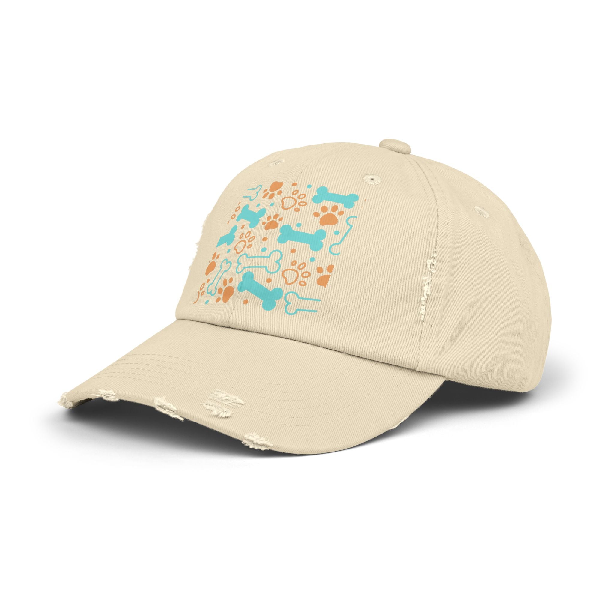 Playful Dog Lover's Cap, Pet Owner Gift, Distressed Animal Print Hat, Casual Dog Mom Accessory, Fun Puppy Hat