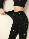 Women’s Starry Striped Slim-Fit Leggings – High Elasticity & Holiday-Ready