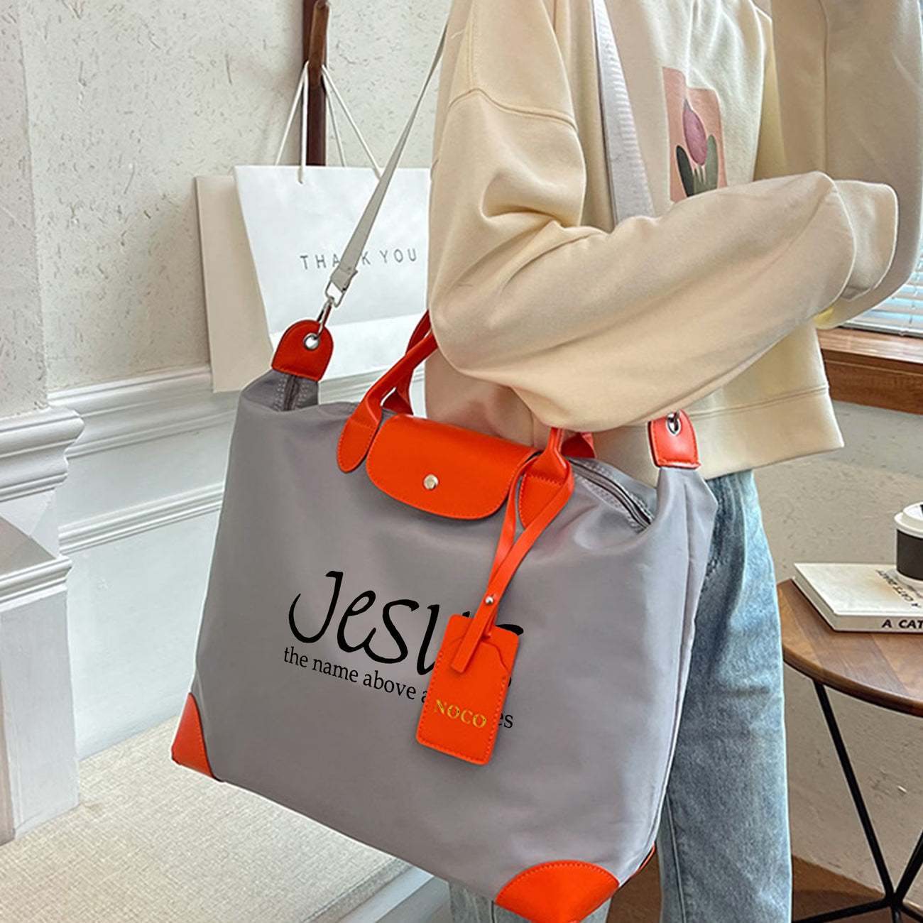 One-Themed Canvas Tote – Sturdy, Spacious & Trendy College-Style Bag