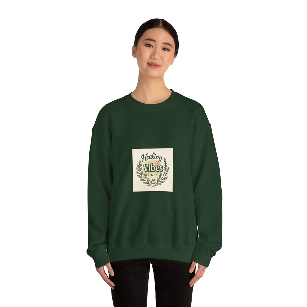 Healing Vibes Crewneck Sweatshirt — Positive Wellness Graphic Pullover