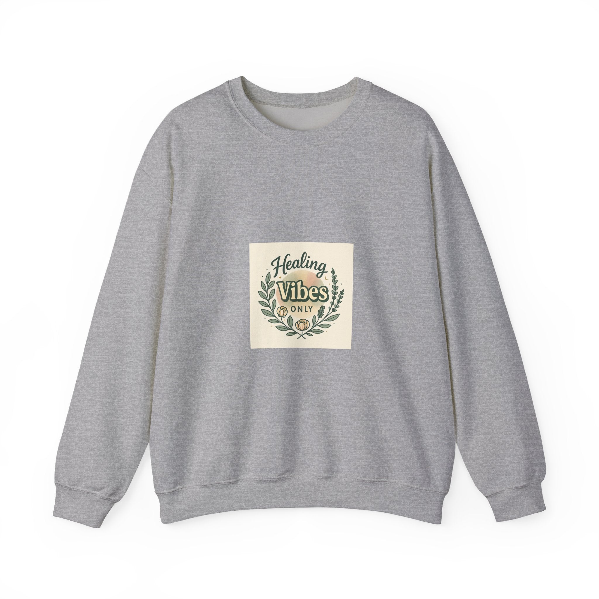 Healing Vibes Crewneck Sweatshirt — Positive Wellness Graphic Pullover