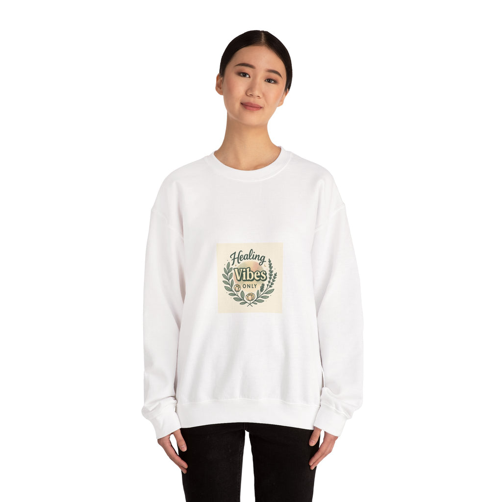 Healing Vibes Crewneck Sweatshirt — Positive Wellness Graphic Pullover