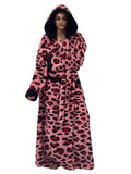 Leopard Print Hooded Robe – Cozy, Warm & Stylish 🐆✨