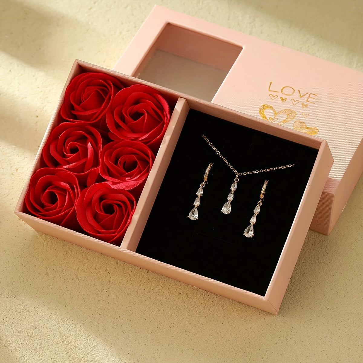 3-Piece Teardrop Synthetic Zirconia Jewelry Set