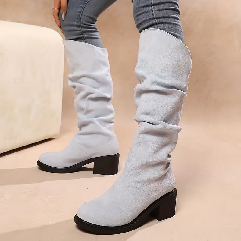 Women’s Minimalist Classic Ankle Boots – Comfortable Thick Heel Design
