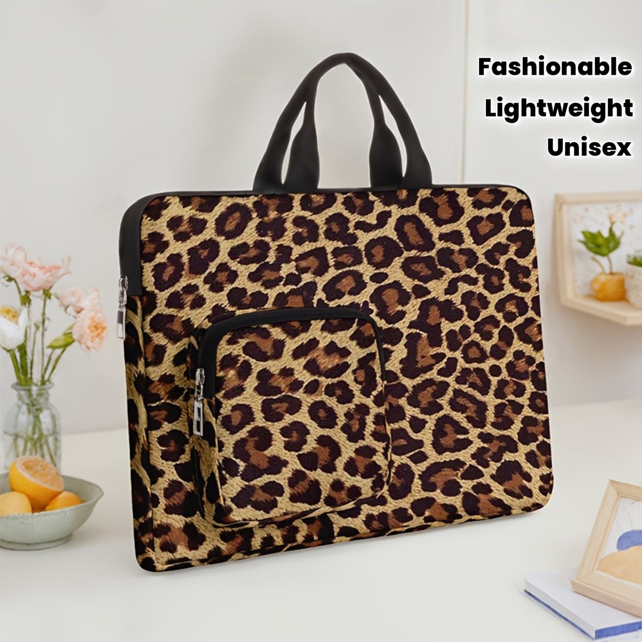 Leopard Pattern Laptop Carrying Case – Unisex & Lightweight