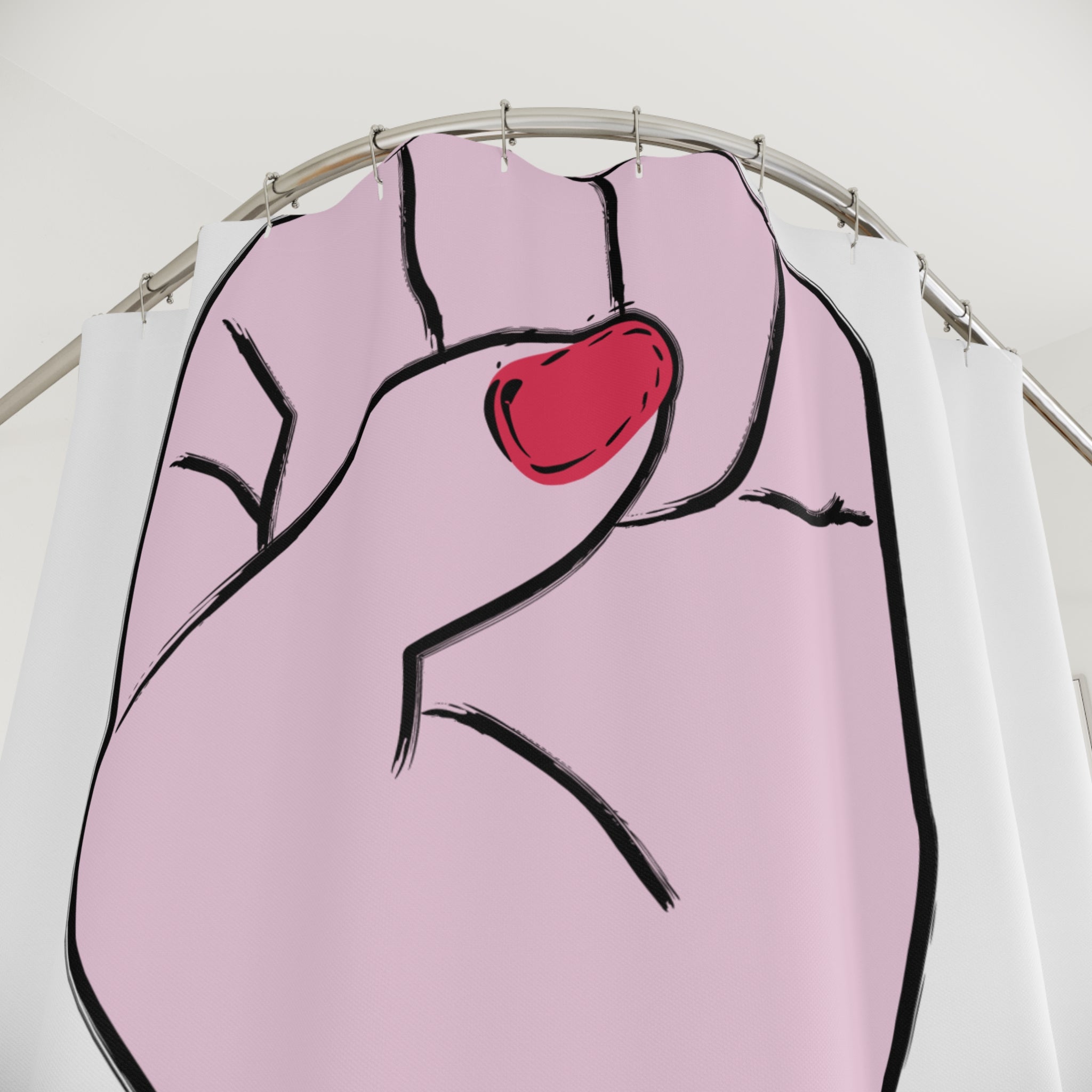 Empowering GRL POWER Shower Curtain - Feminist Bathroom Decor