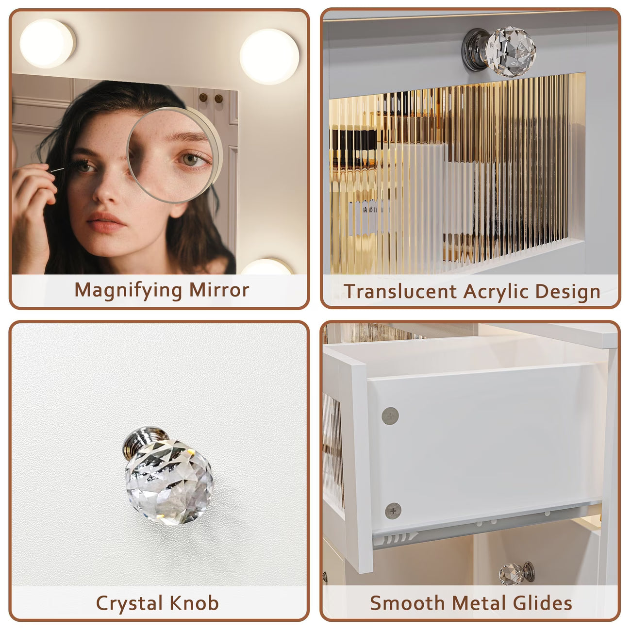 Makeup Vanity Desk with LED Lights – Fast 1-Day Delivery 💄✨