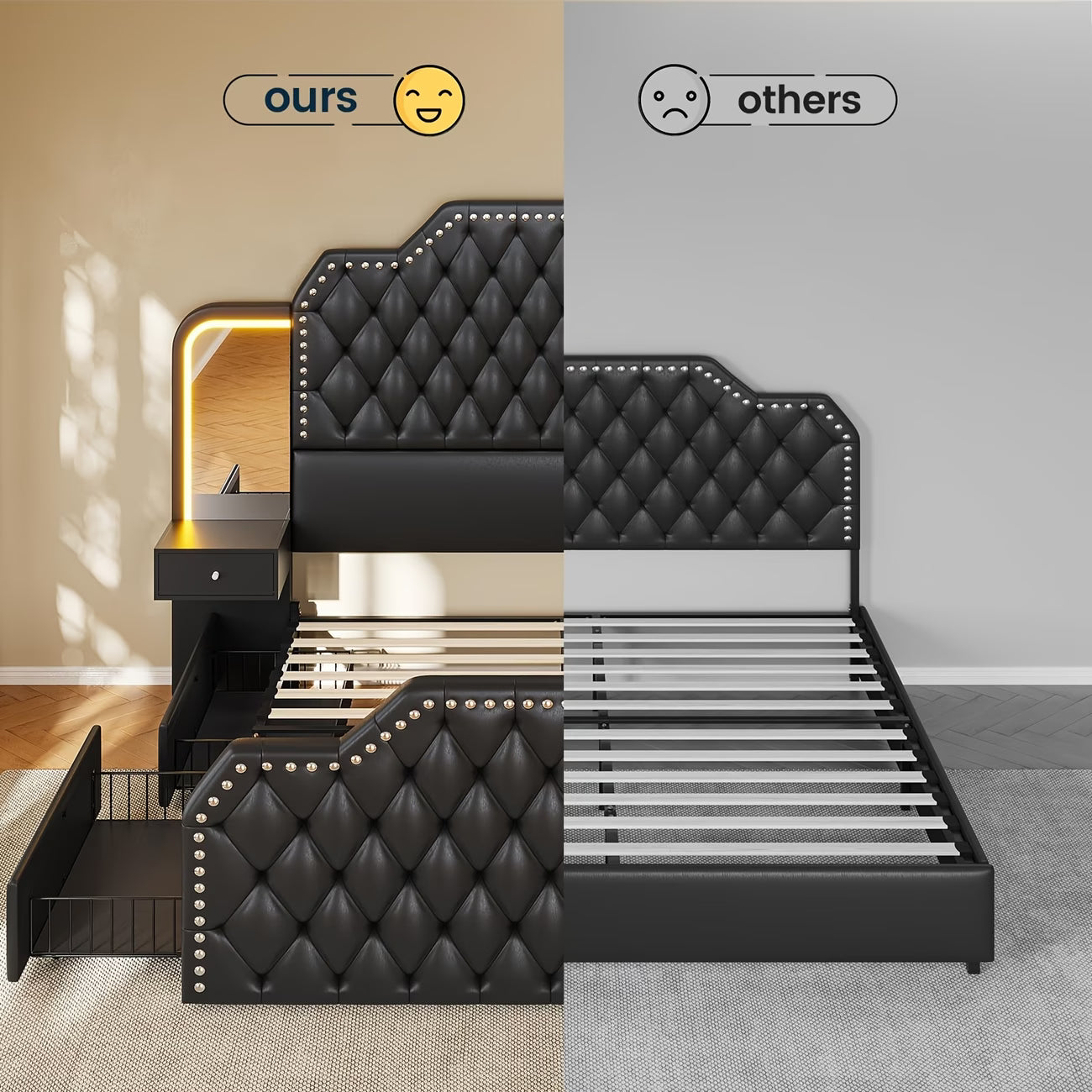 Luxury Queen Bed Frame Set – Fast 2-Day Delivery 🚚
