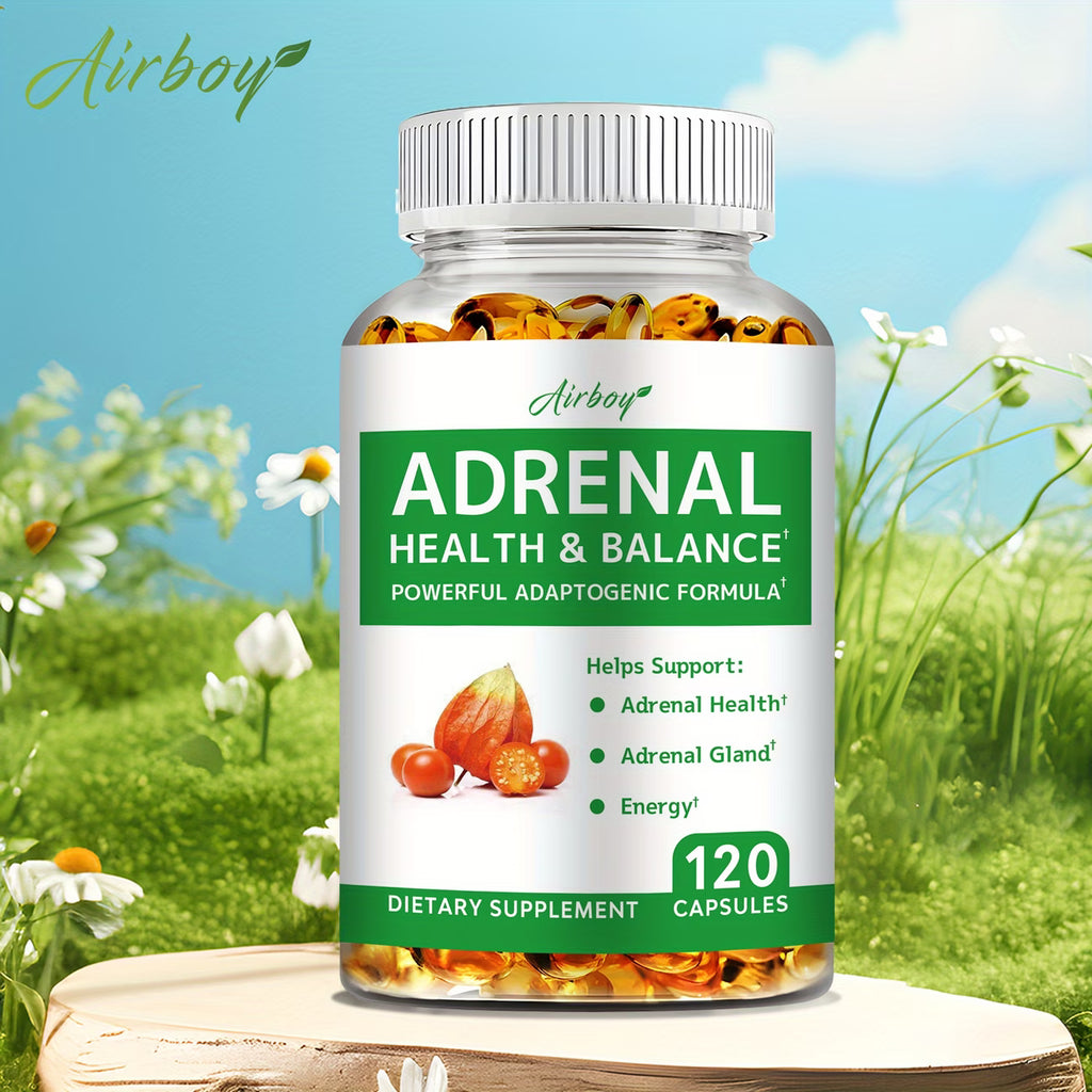Adrenal Support Supplement with Vitamin C & Ashwagandha (120 Capsules)