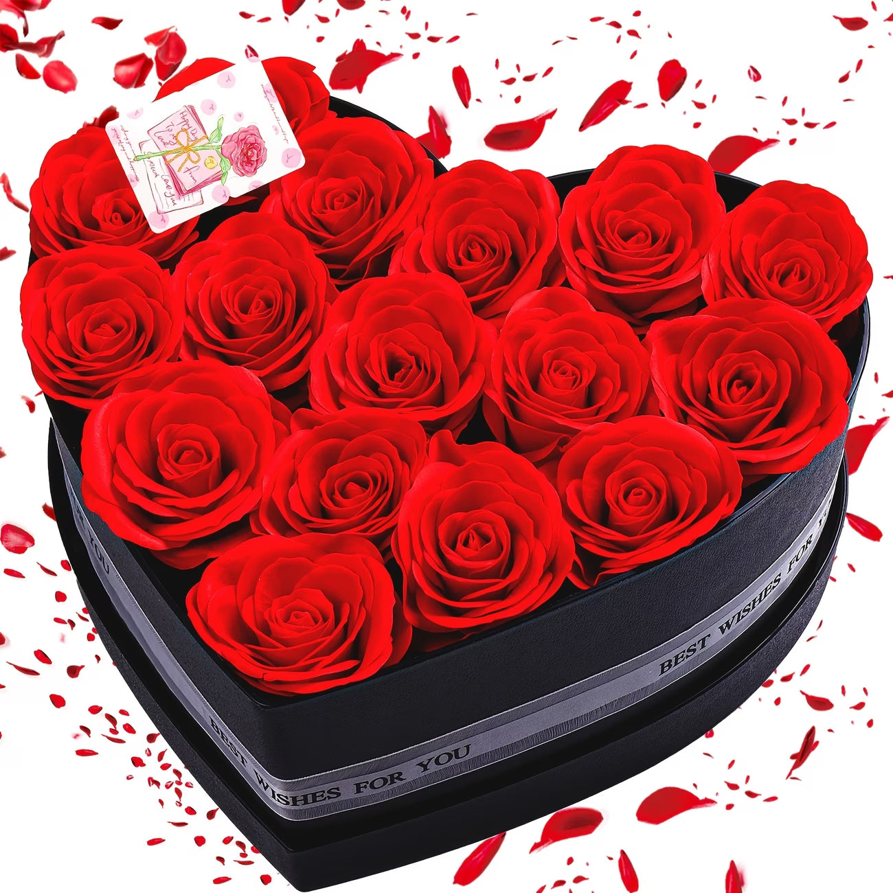 16-Piece Preserved Red Rose Set