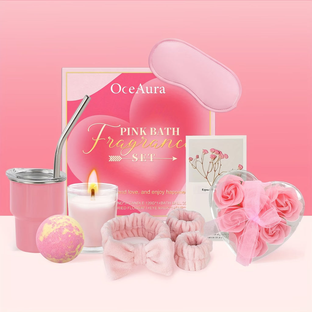 Luxury Pink Gel Bath Soap & Gift Set for Women