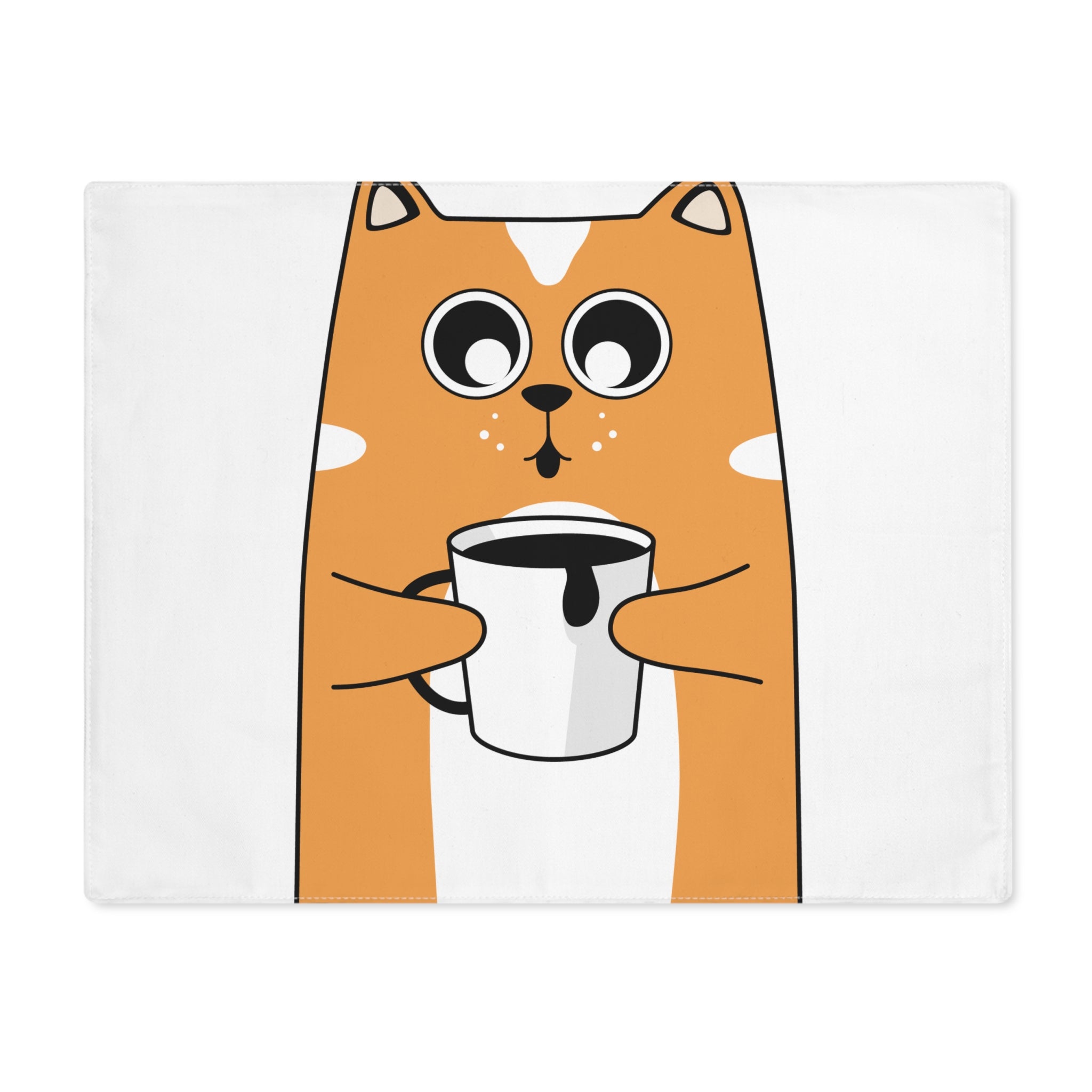 Cute Cat Coffee Placemat, Kitchen Decor, Pet Lover Gift, Dining Table Mat, Fun Home Accessory, Cat-themed Tableware