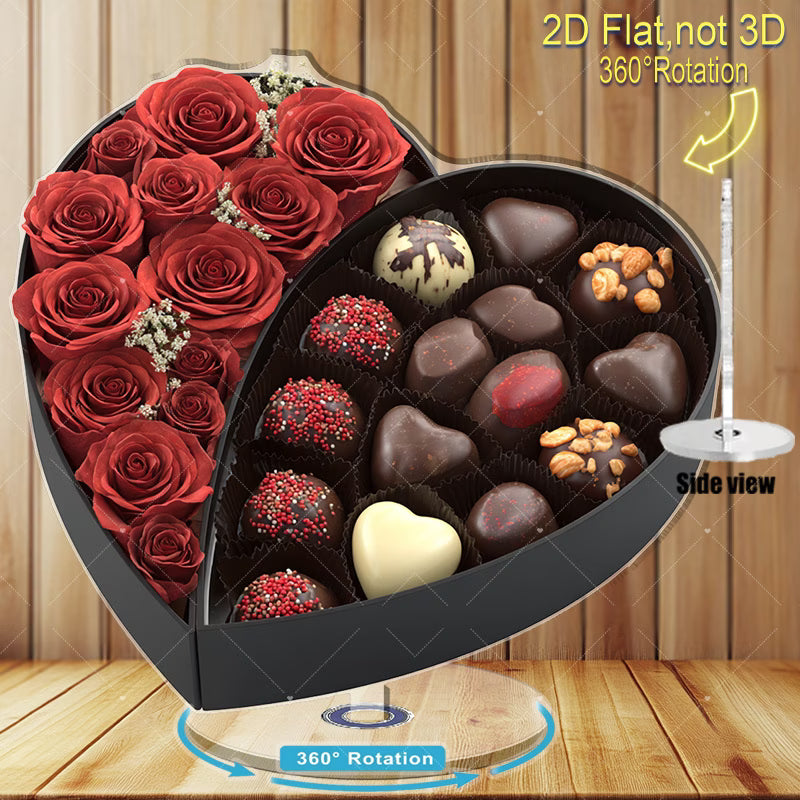 2D Rotating Heart-Shaped Gift Box