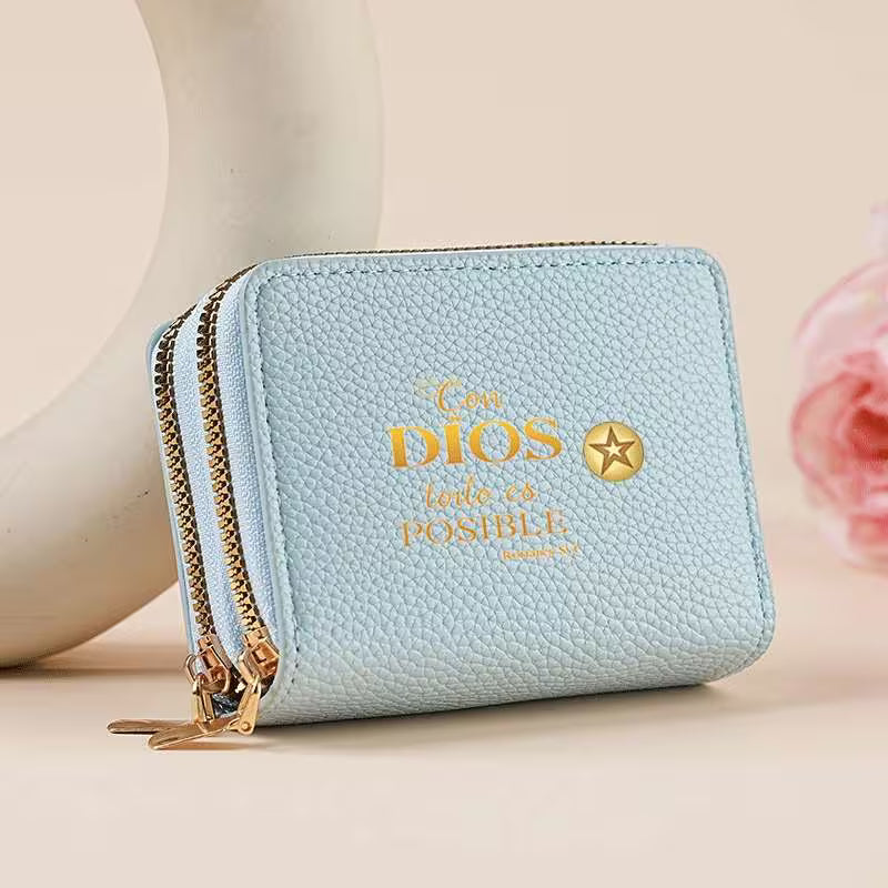 ✝️ Portatarjetas Mujer – “Con Dios Todo Es Posible”