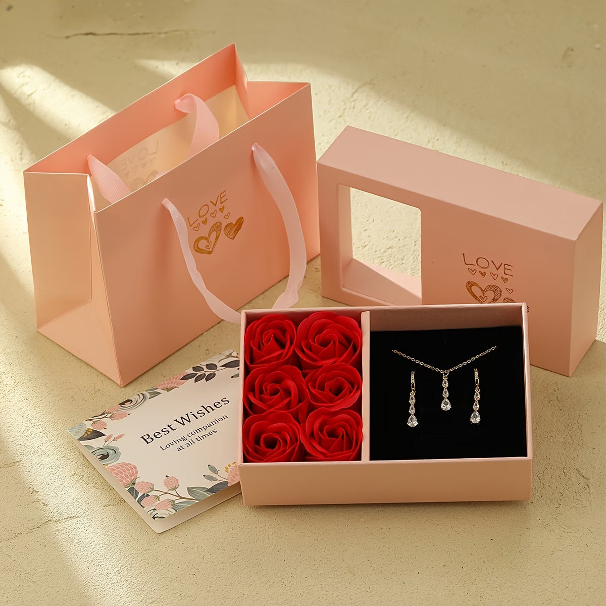 3-Piece Teardrop Synthetic Zirconia Jewelry Set