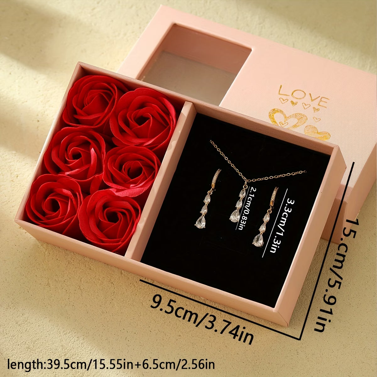 3-Piece Teardrop Synthetic Zirconia Jewelry Set