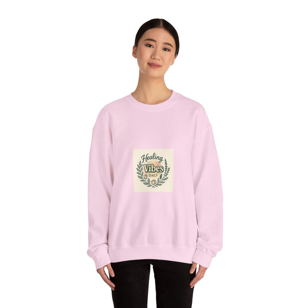 Healing Vibes Crewneck Sweatshirt — Positive Wellness Graphic Pullover