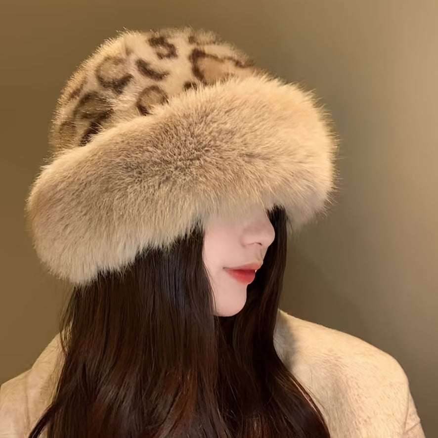 Women’s Soft Faux Animal Ear Headband – Leopard Print Winter Accessory