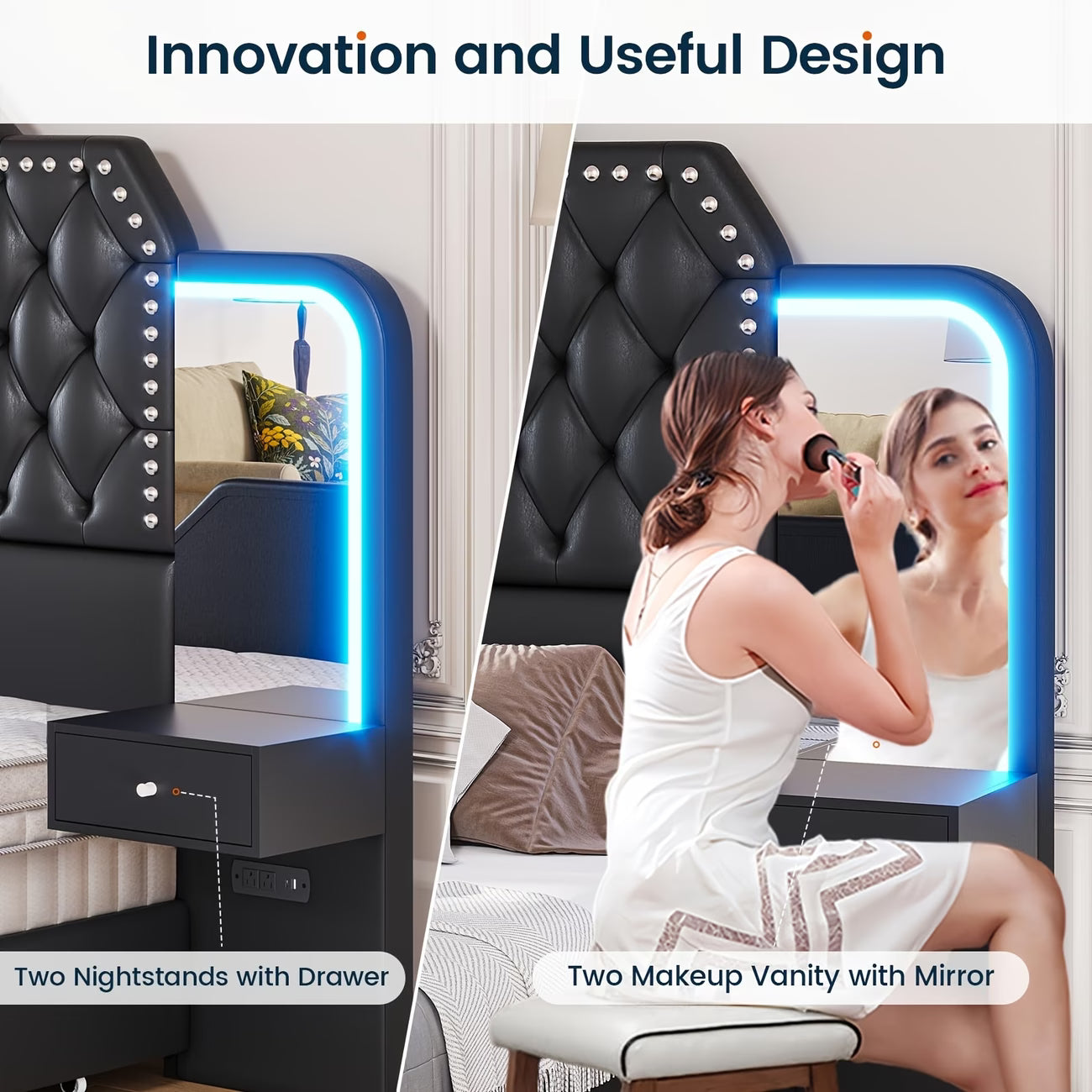 Luxury Queen Bed Frame Set – Fast 2-Day Delivery 🚚