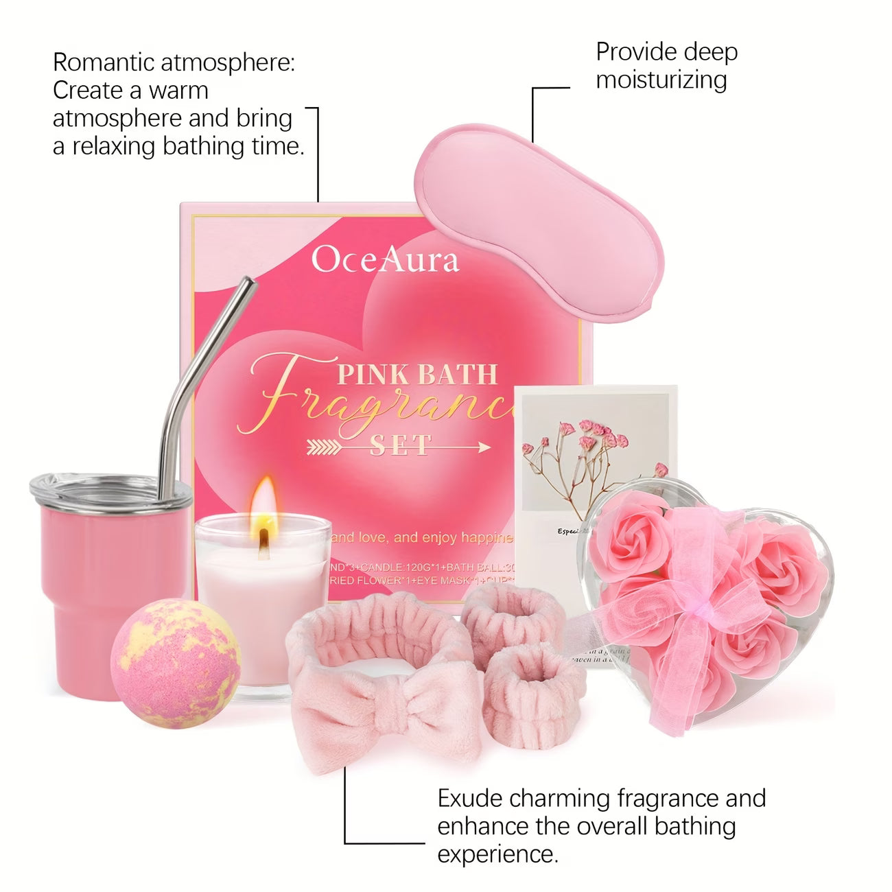 Luxury Pink Gel Bath Soap & Gift Set for Women