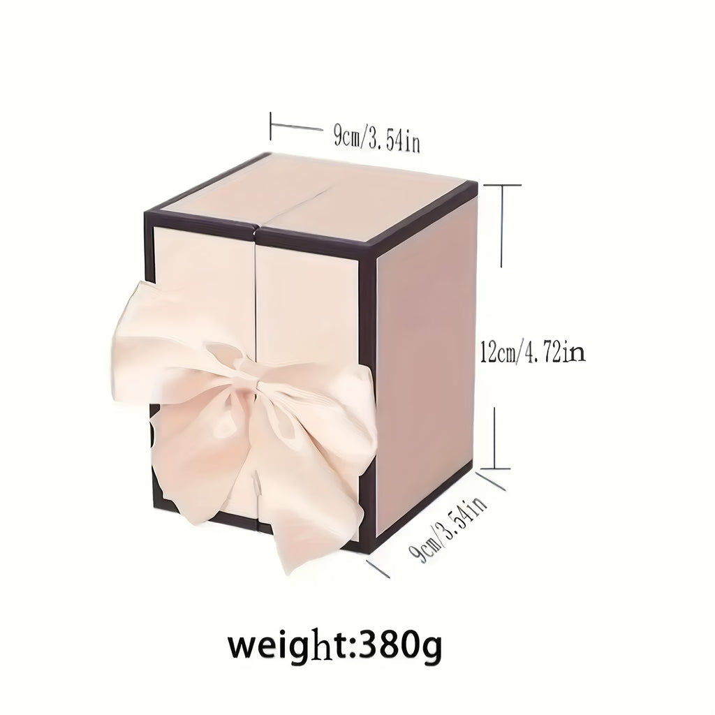 Heart-Shaped Infinity Pendant Necklace & Bear Rose Gift Box Set