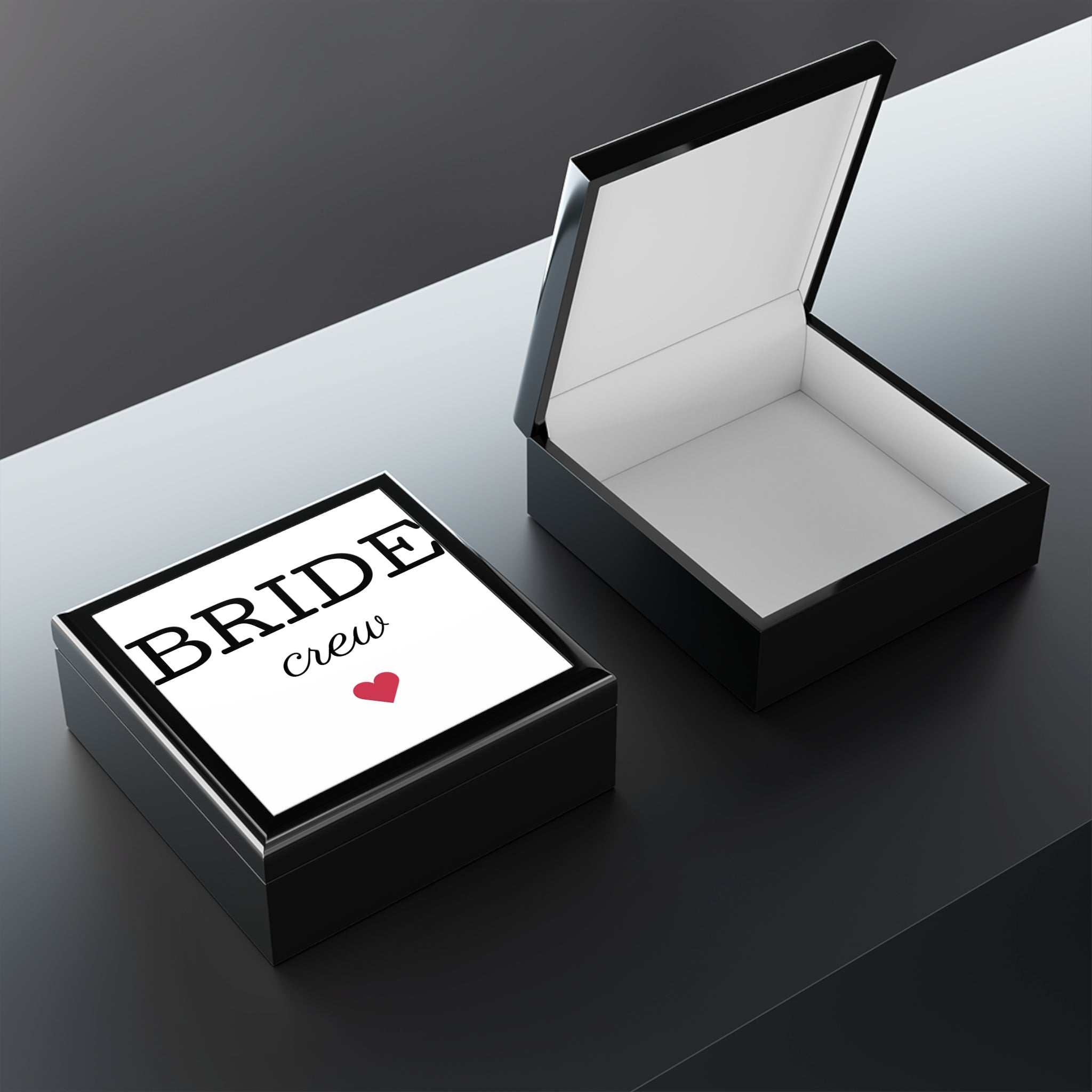 Bride Crew Jewelry Box - Bridal Party Gift, Wedding Keepsake, Engagement Celebration, Bachelorette Party, Jewelry Organizer