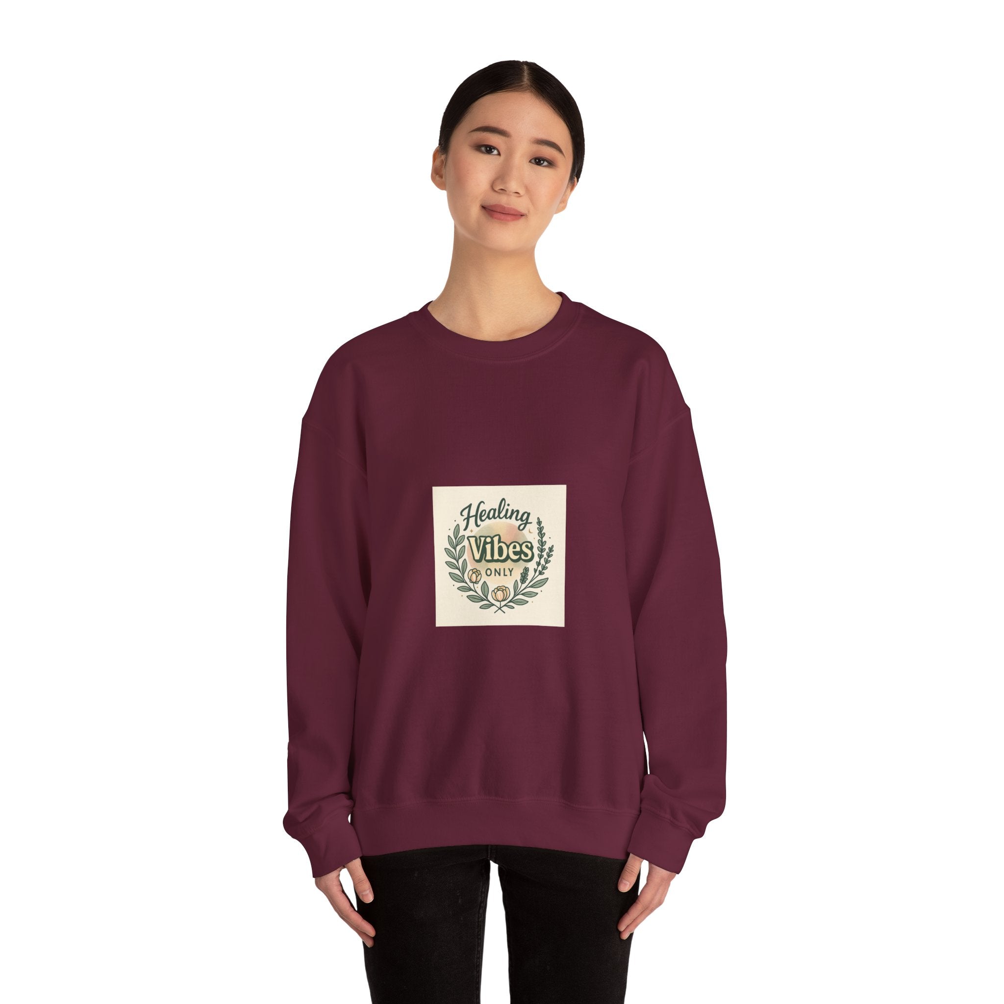 Healing Vibes Crewneck Sweatshirt — Positive Wellness Graphic Pullover