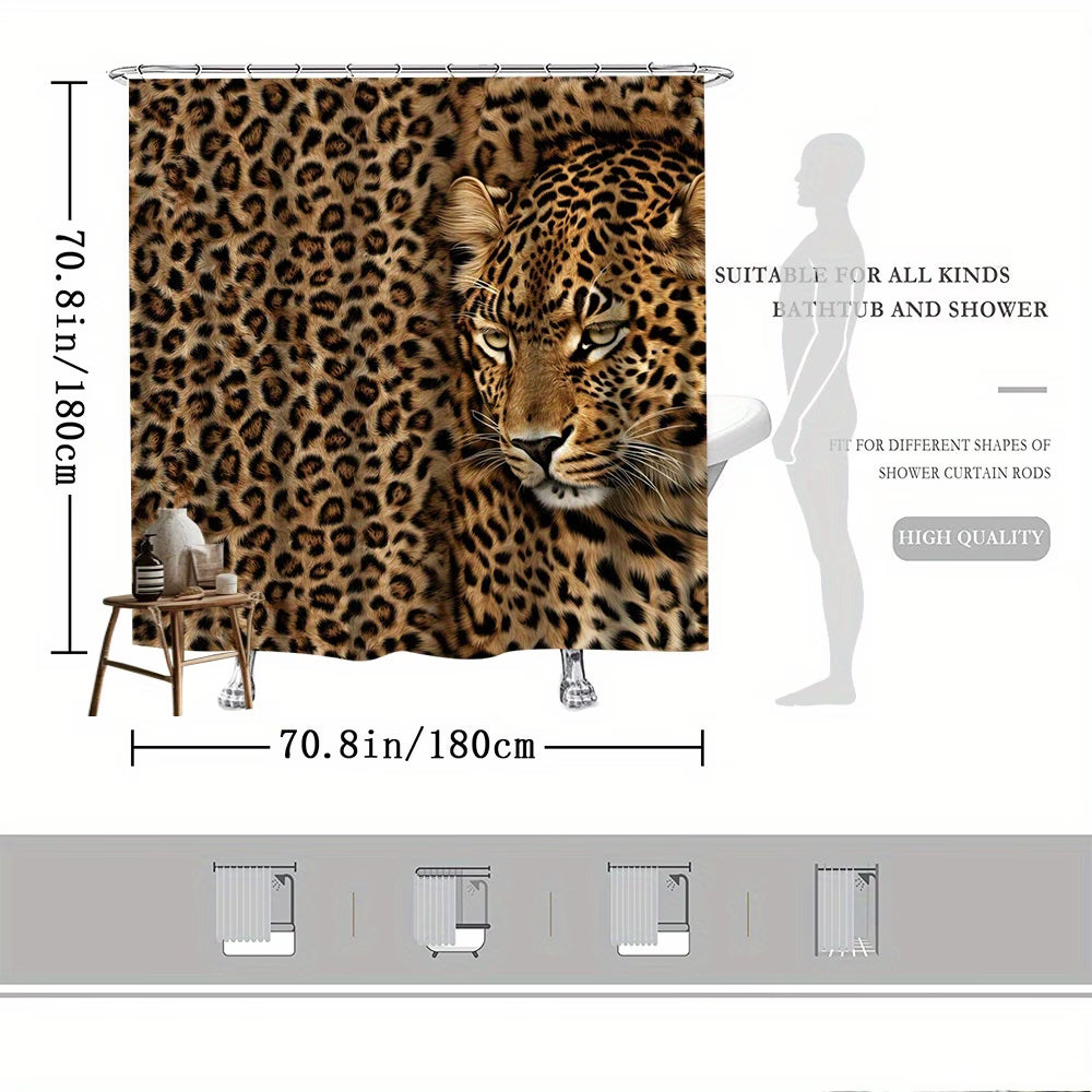 Leopard Print Shower Curtain – Wild Animal Theme