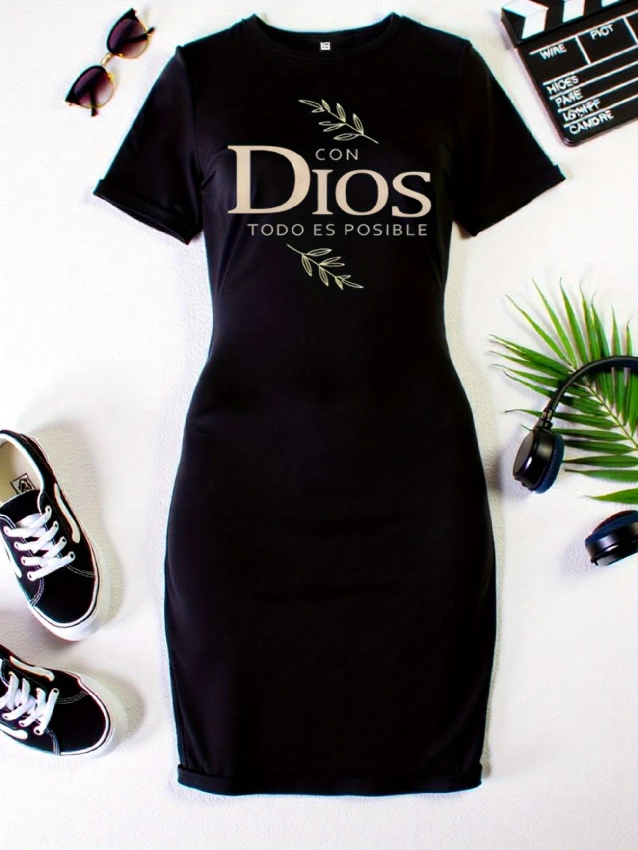 ✝️ Vestido Camiseta Mujer – “Con DIOS Todo es Posible”