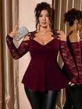 Plus Size Strapless Lace-Trimmed T-Shirt