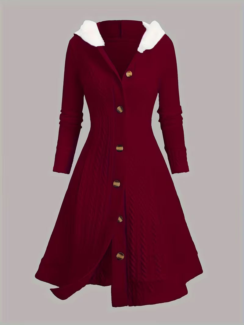 Plus Size Y2K Twist Plaid Hooded Coat – Cozy, Stylish, and Versatile