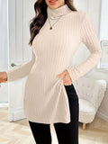 Women's Elegant High Neck Long Sleeve Sweater