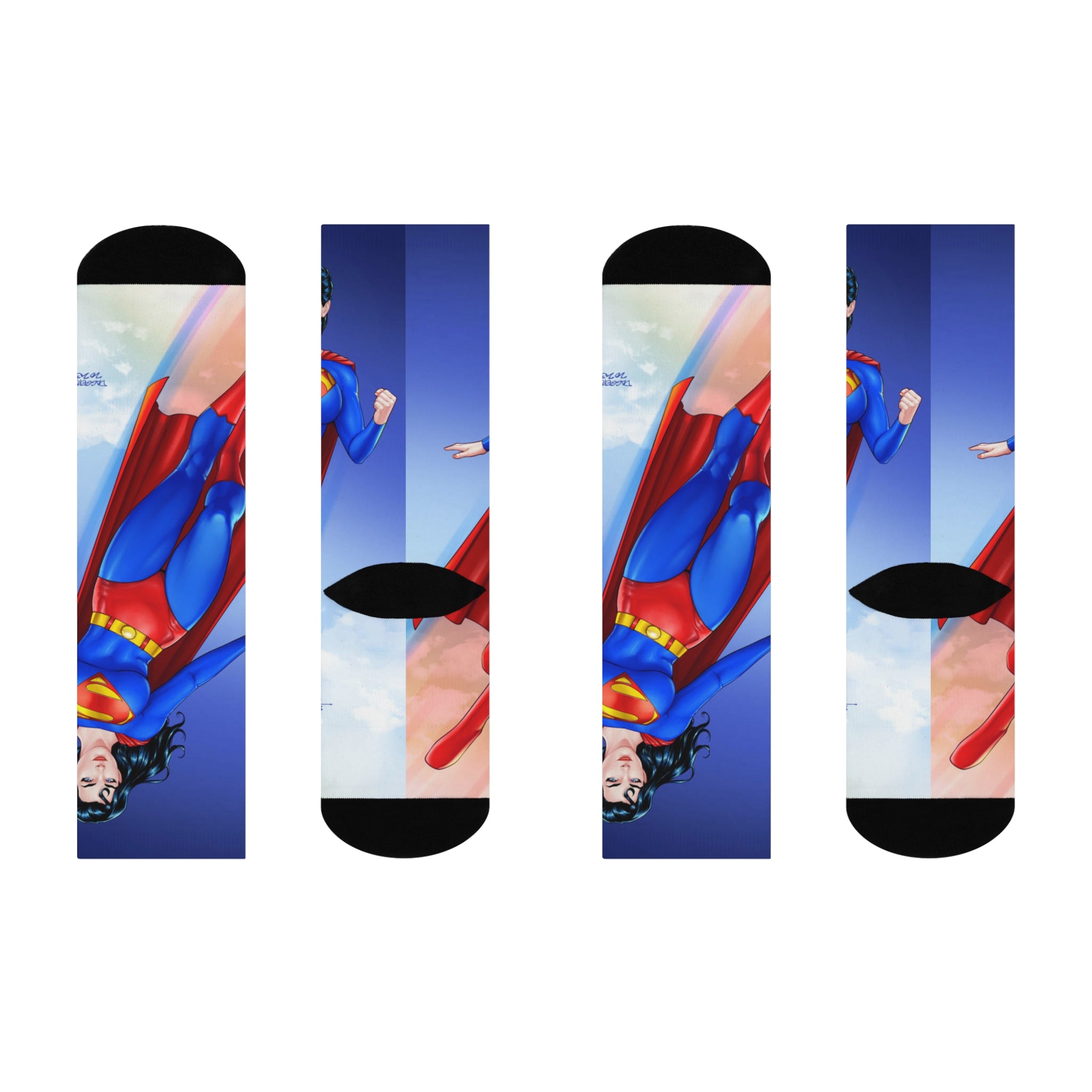 Superhero Cushioned Crew Socks | Fun Gift for Comic Fans, Cozy Indoor Wear, Perfect for Birthdays, Holidays & Everyday Style