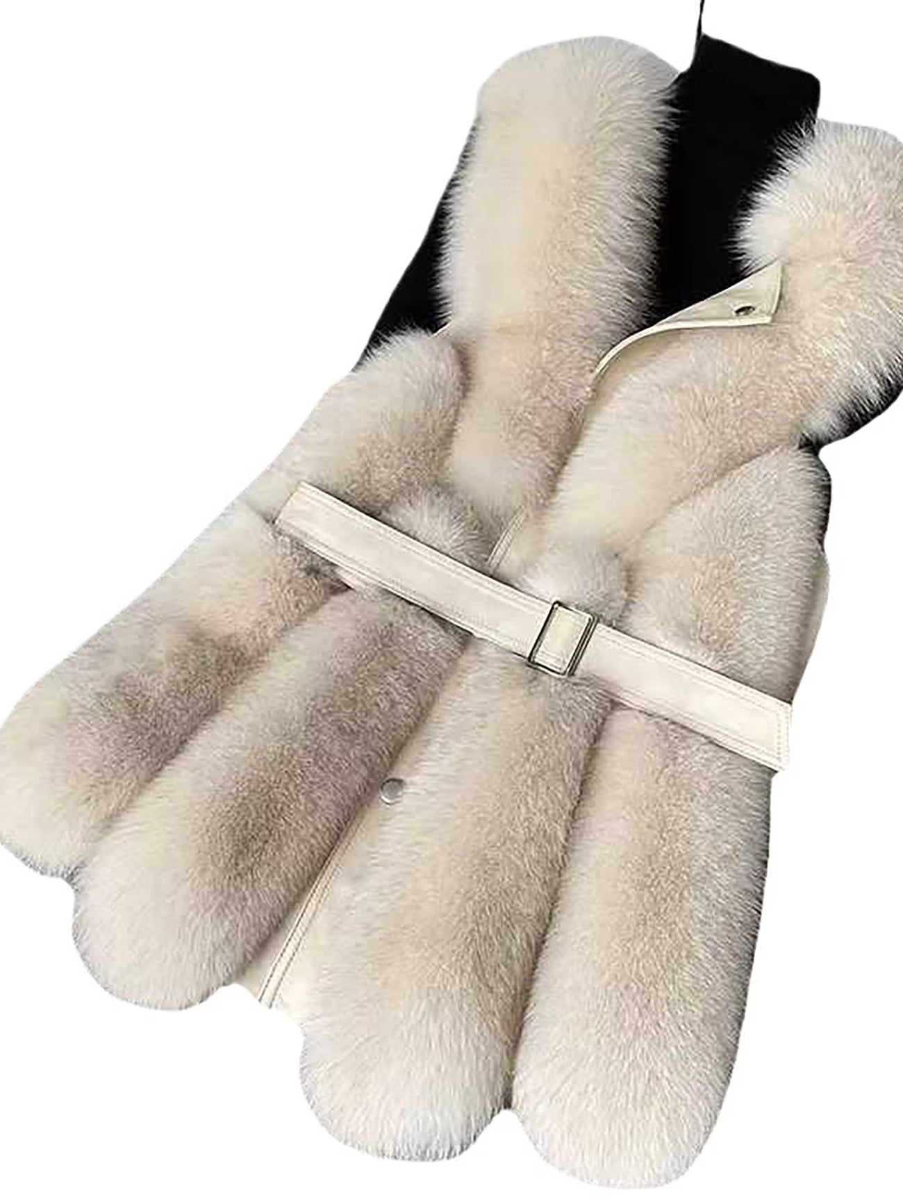 Faux Fox Fur Vest – Women’s Slim Fit Chic Waistcoat (Local Warehouse)