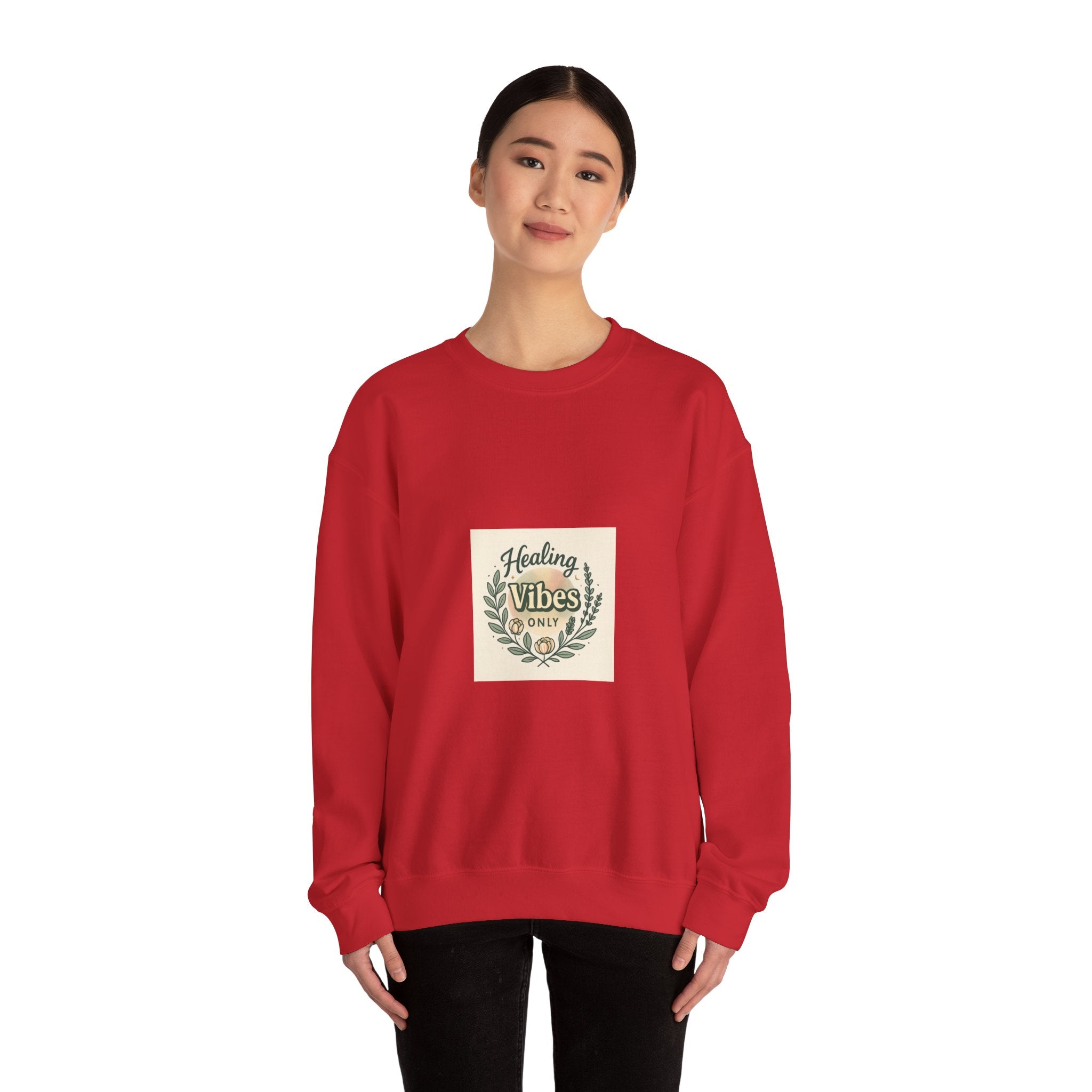 Healing Vibes Crewneck Sweatshirt — Positive Wellness Graphic Pullover