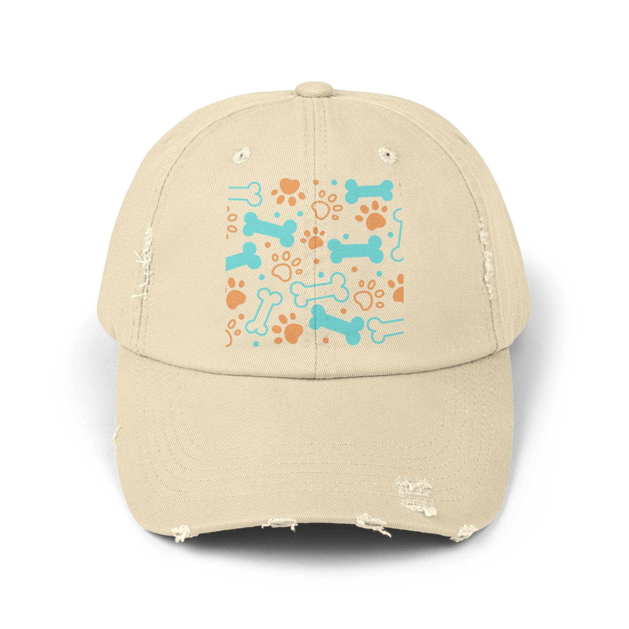 Playful Dog Lover's Cap, Pet Owner Gift, Distressed Animal Print Hat, Casual Dog Mom Accessory, Fun Puppy Hat