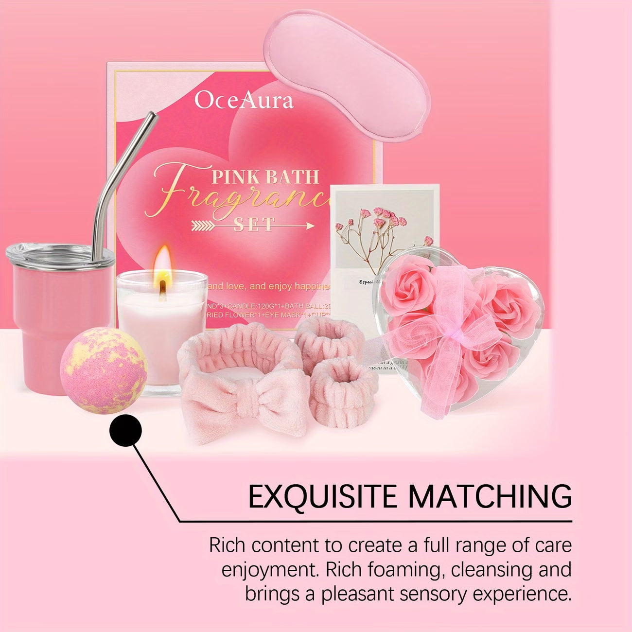Luxury Pink Gel Bath Soap & Gift Set for Women