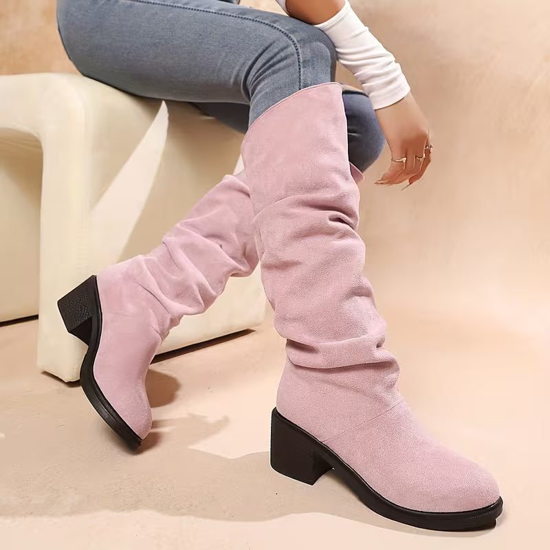 Women’s Minimalist Classic Ankle Boots – Comfortable Thick Heel Design