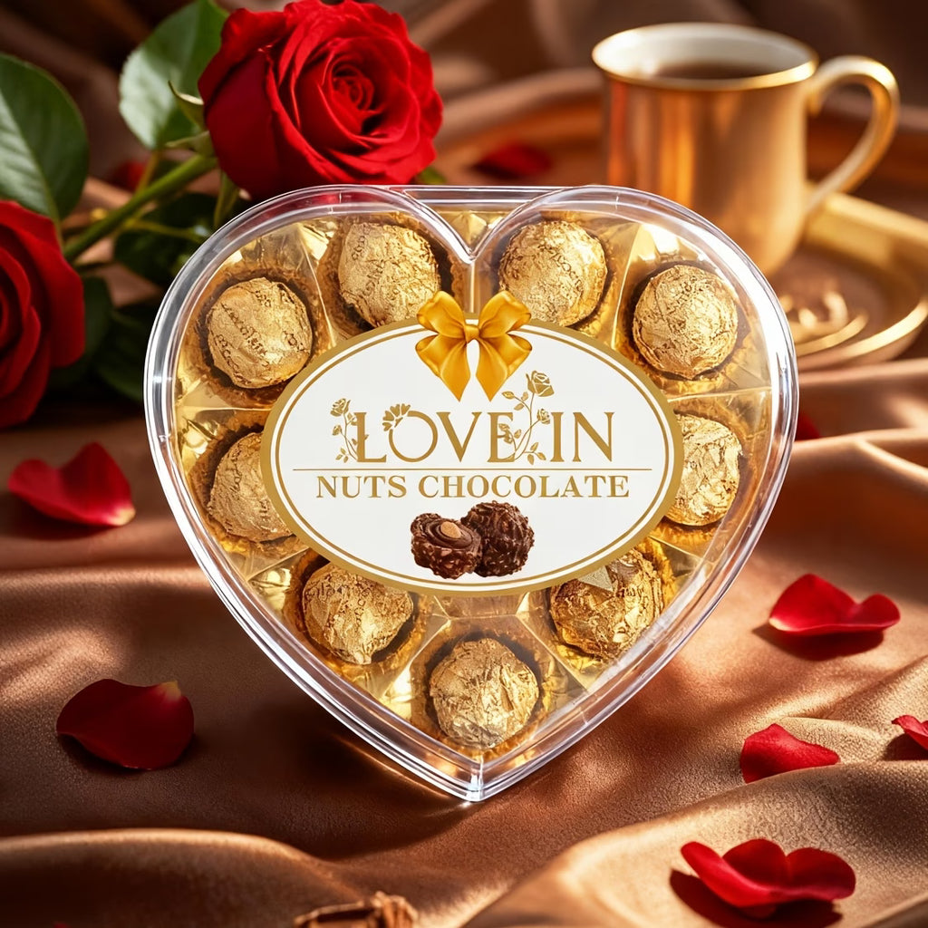 Love Gift Set featuring heart-shaped chocolates