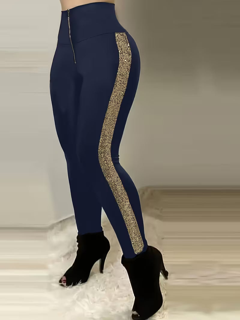 Plus Size High-Waisted Stretch Leggings – Four-Season Vacation & Everyday Wear (95% Polyester, 5% Spandex)