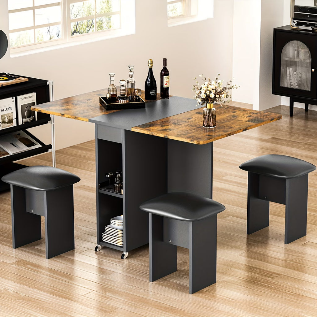 Folding Kitchen & Dining Table Set for 4 – Fast 2-Day Delivery 🍴