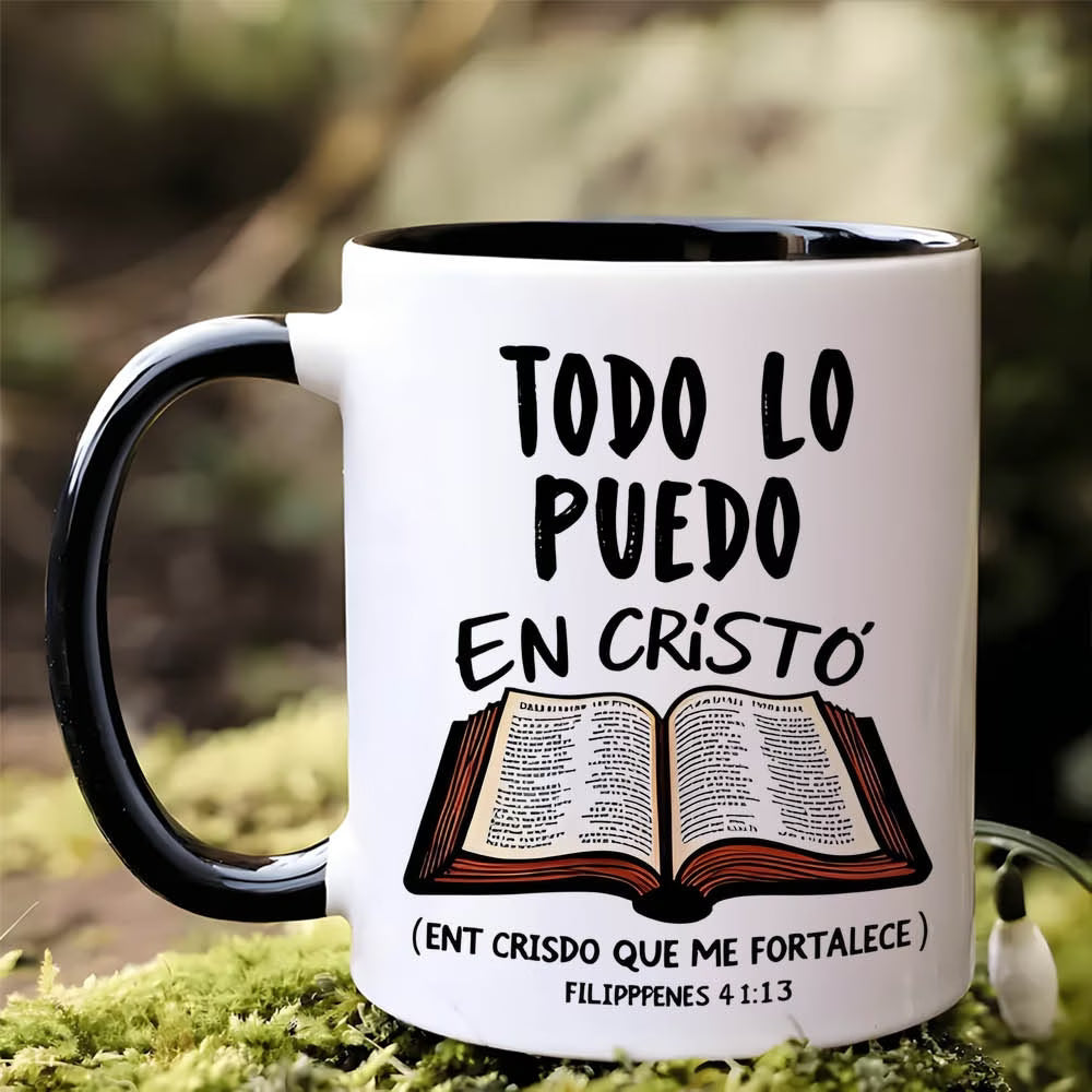 ✝️ Taza de Cerámica Cristiana – 11 oz con Citas Inspiradoras en Español