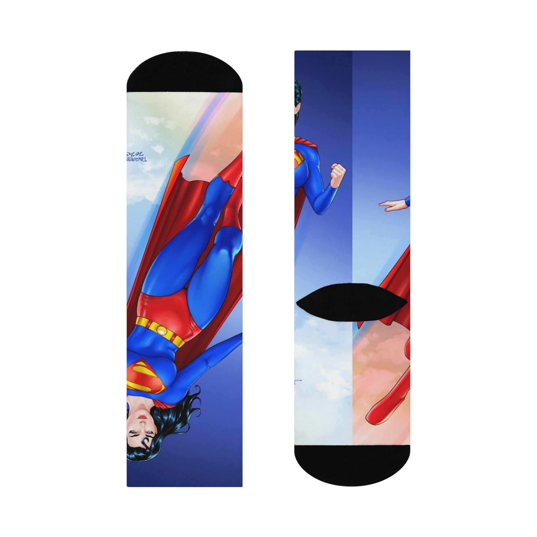 Superhero Cushioned Crew Socks | Fun Gift for Comic Fans, Cozy Indoor Wear, Perfect for Birthdays, Holidays & Everyday Style