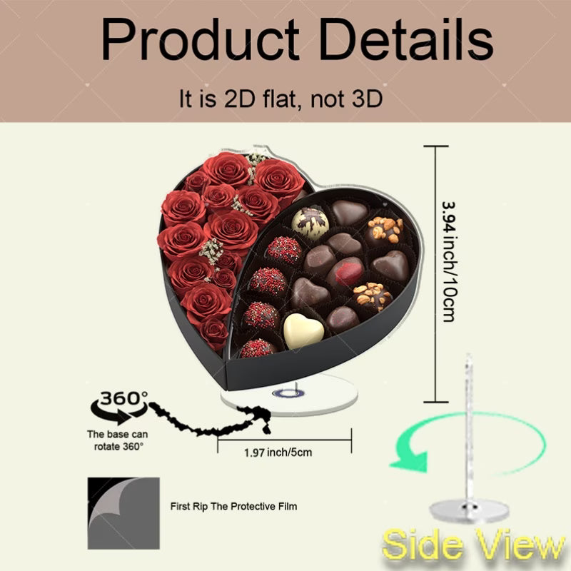 2D Rotating Heart-Shaped Gift Box