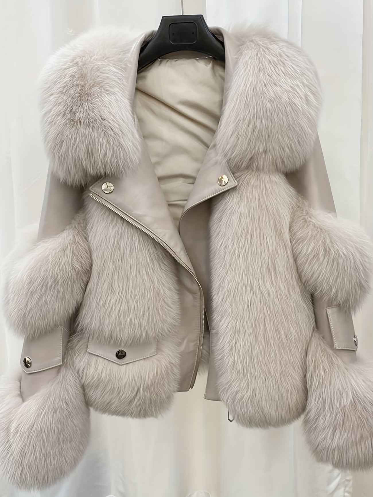 Women’s & Men’s Warm Artificial Fur Coat Jacket – Full-Zip Winter Outerwear