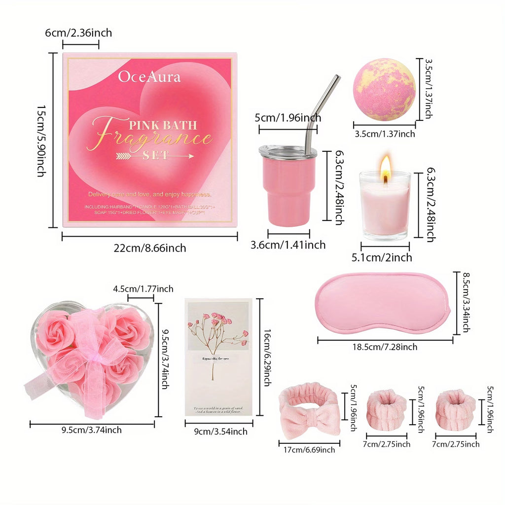 Luxury Pink Gel Bath Soap & Gift Set for Women